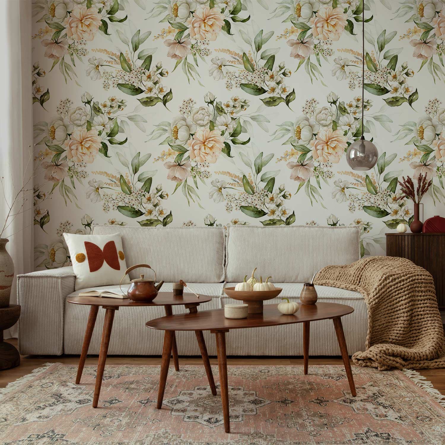 Wallpaper Kwiaty w chmurach 49×1000 cm, self-adhesive material