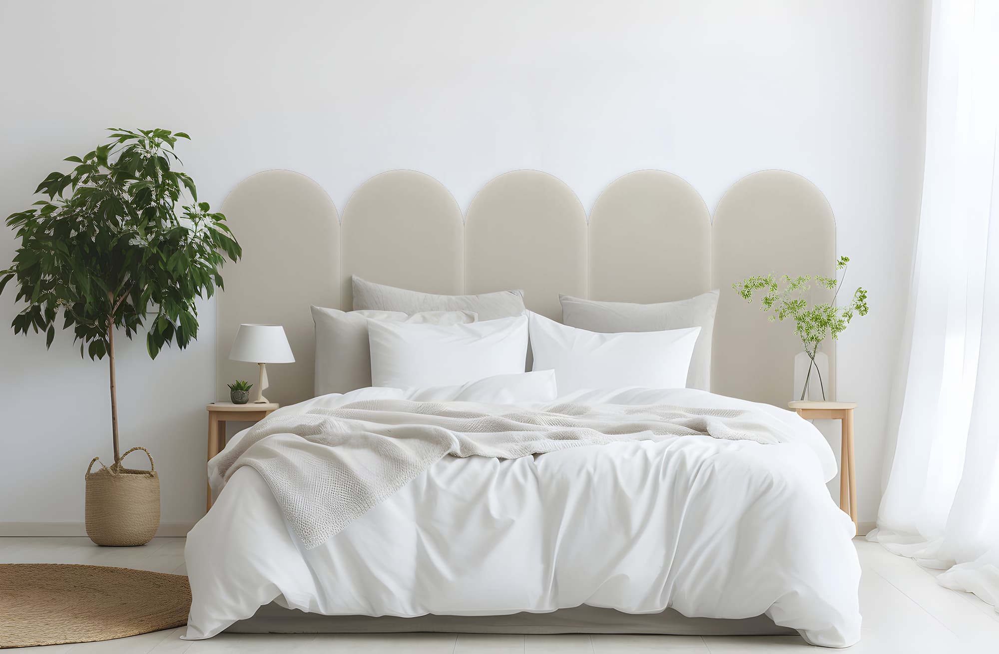 Panel tapicerowany Panel Tapicerowany Magic Velvet Kremowy 30cm 30x100 cm