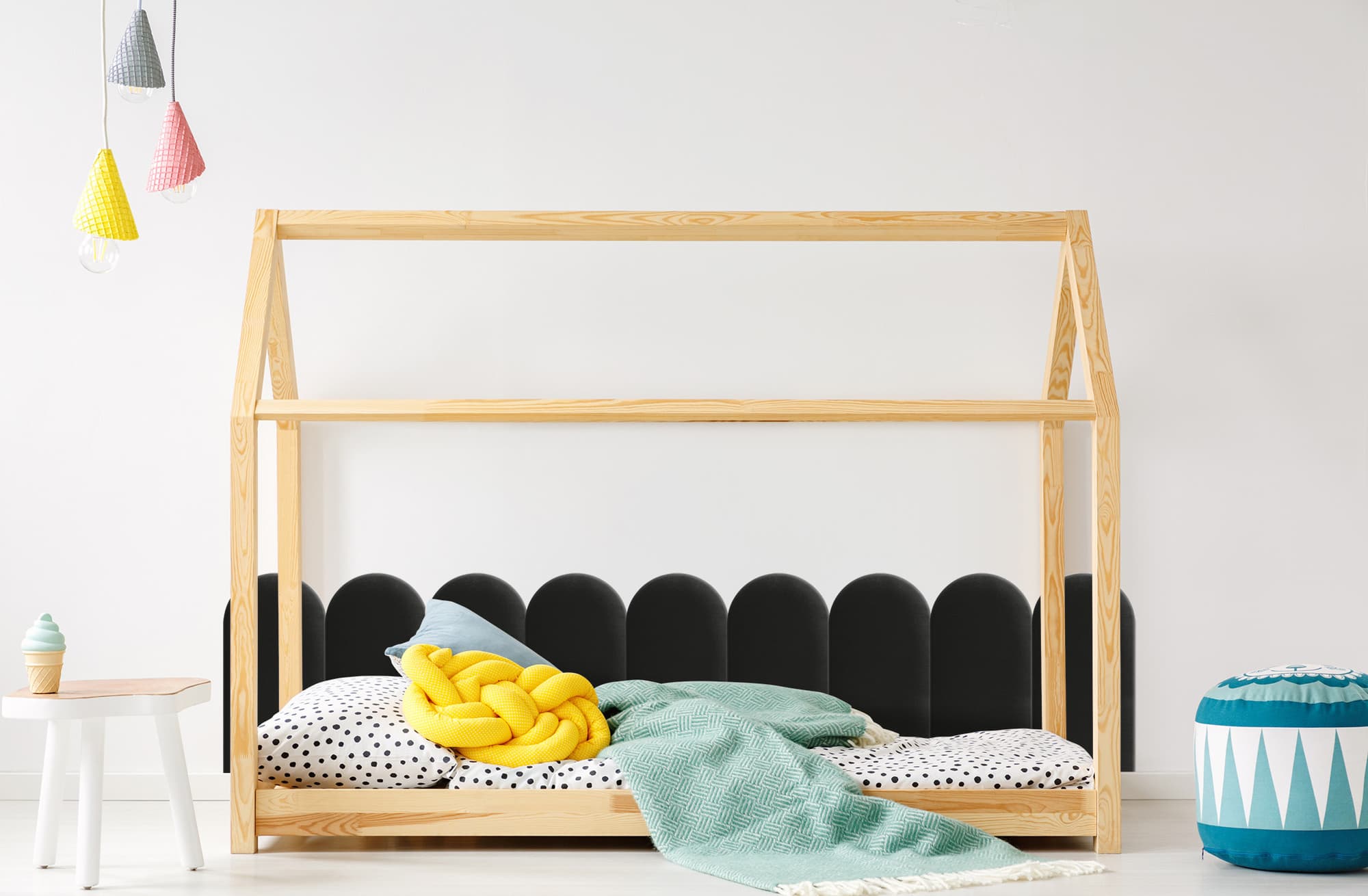 Polsterpaneel Czarny 30cm 30×60 cm
