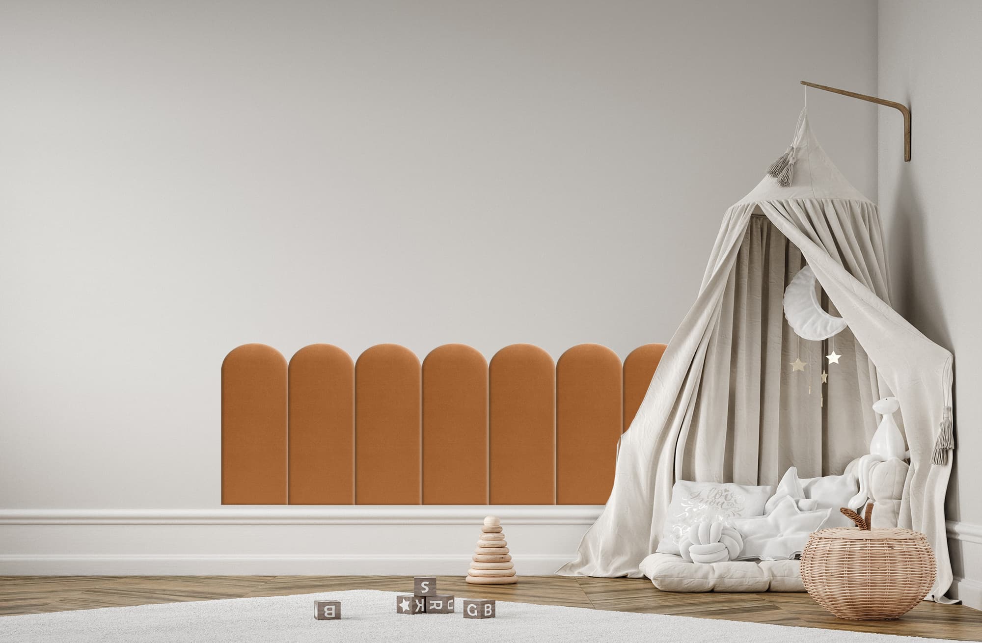 Panel tapicerowany Miodowy 20cm 20×60 cm