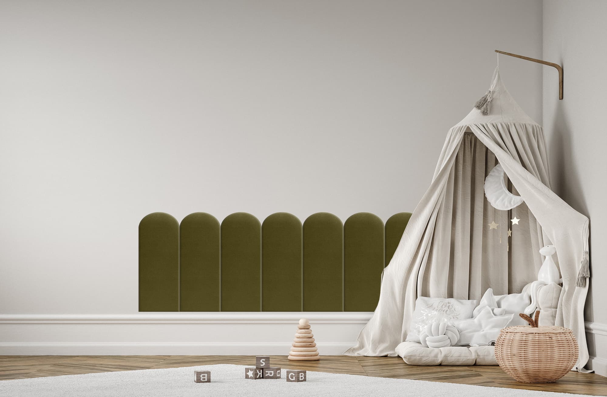 Panel tapicerowany Khaki 20cm 20×60 cm