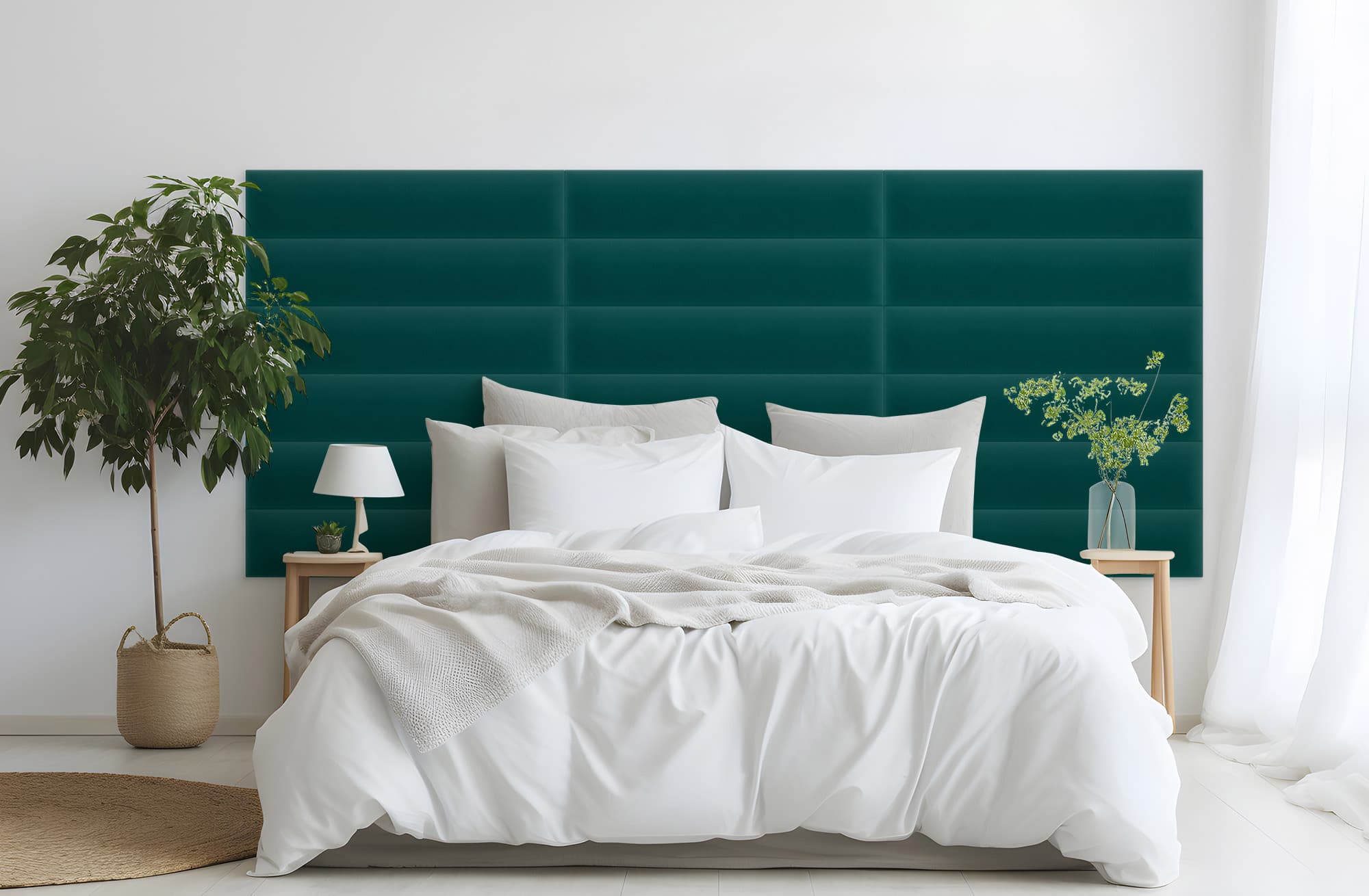 Upholstered panel Magic Velvet Turkusowy 50×15 cm