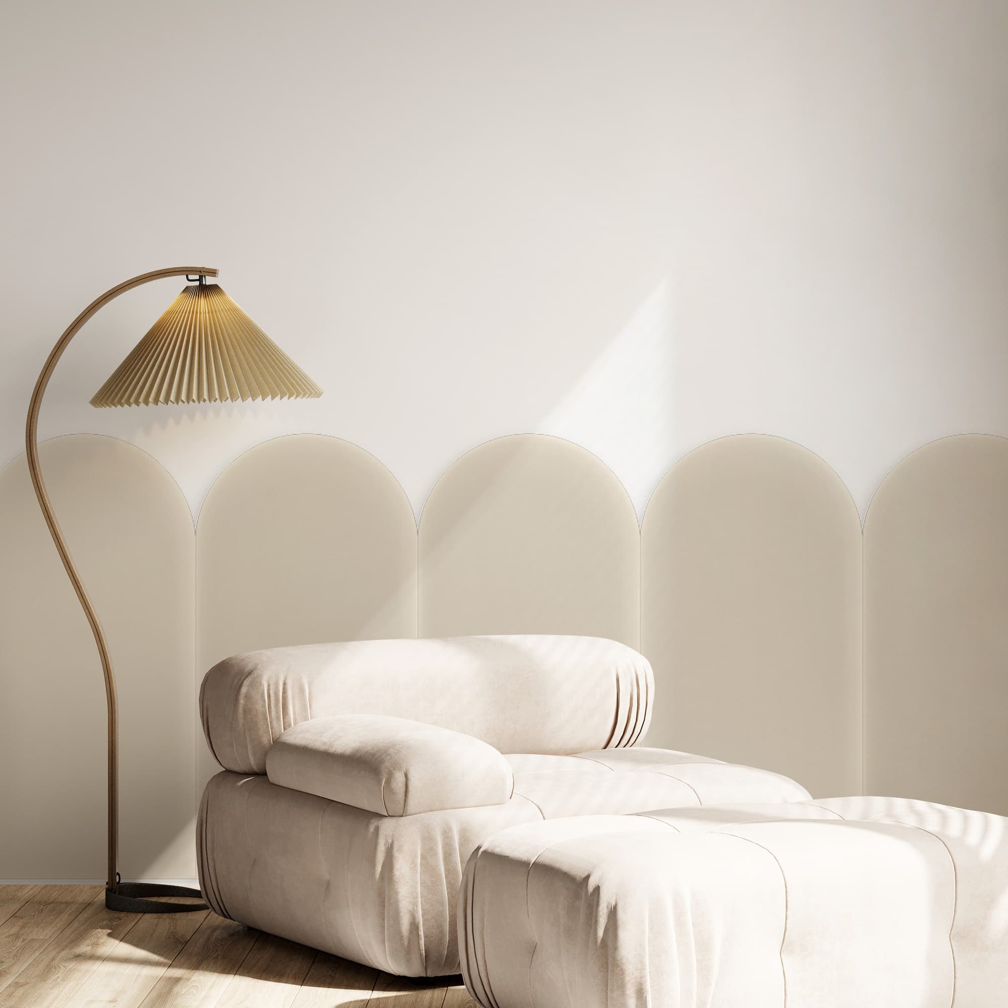Panel tapicerowany Panel Tapicerowany Magic Velvet Kremowy 30cm 30x100 cm