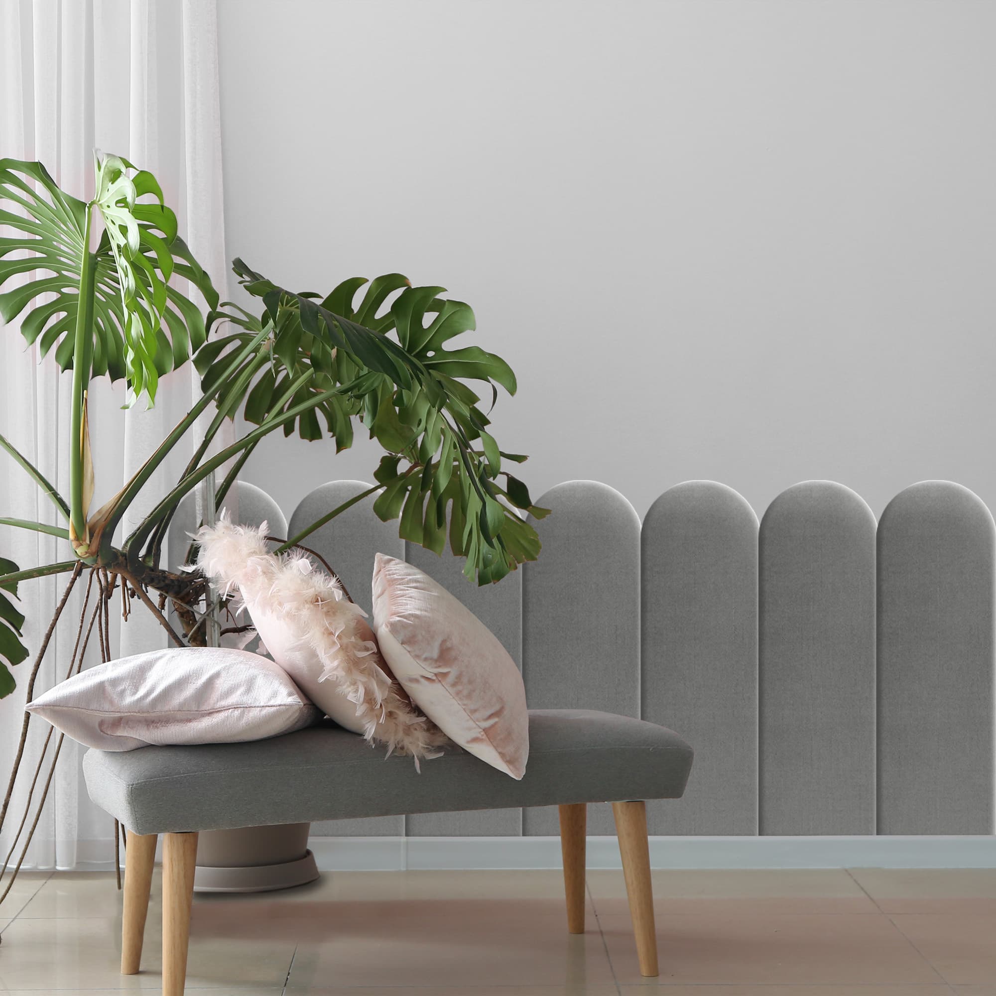 Upholstered panel Jasny Szary 20cm 20×60 cm