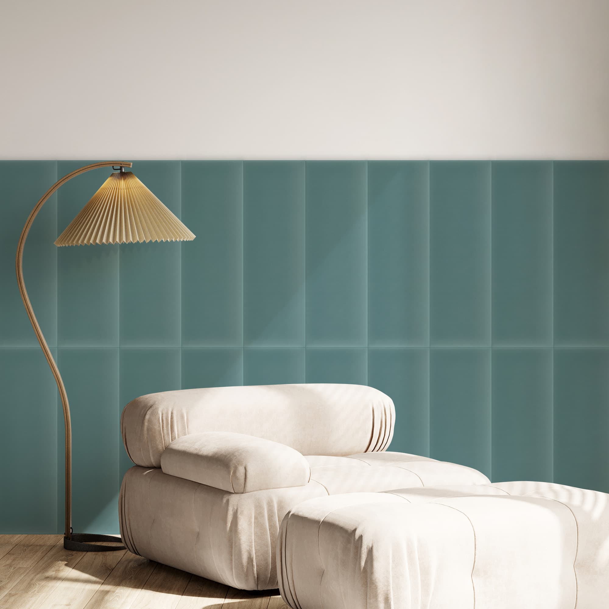Panel tapicerowany Panel Tapicerowany Magic Velvet Lazurowy 60x30 cm