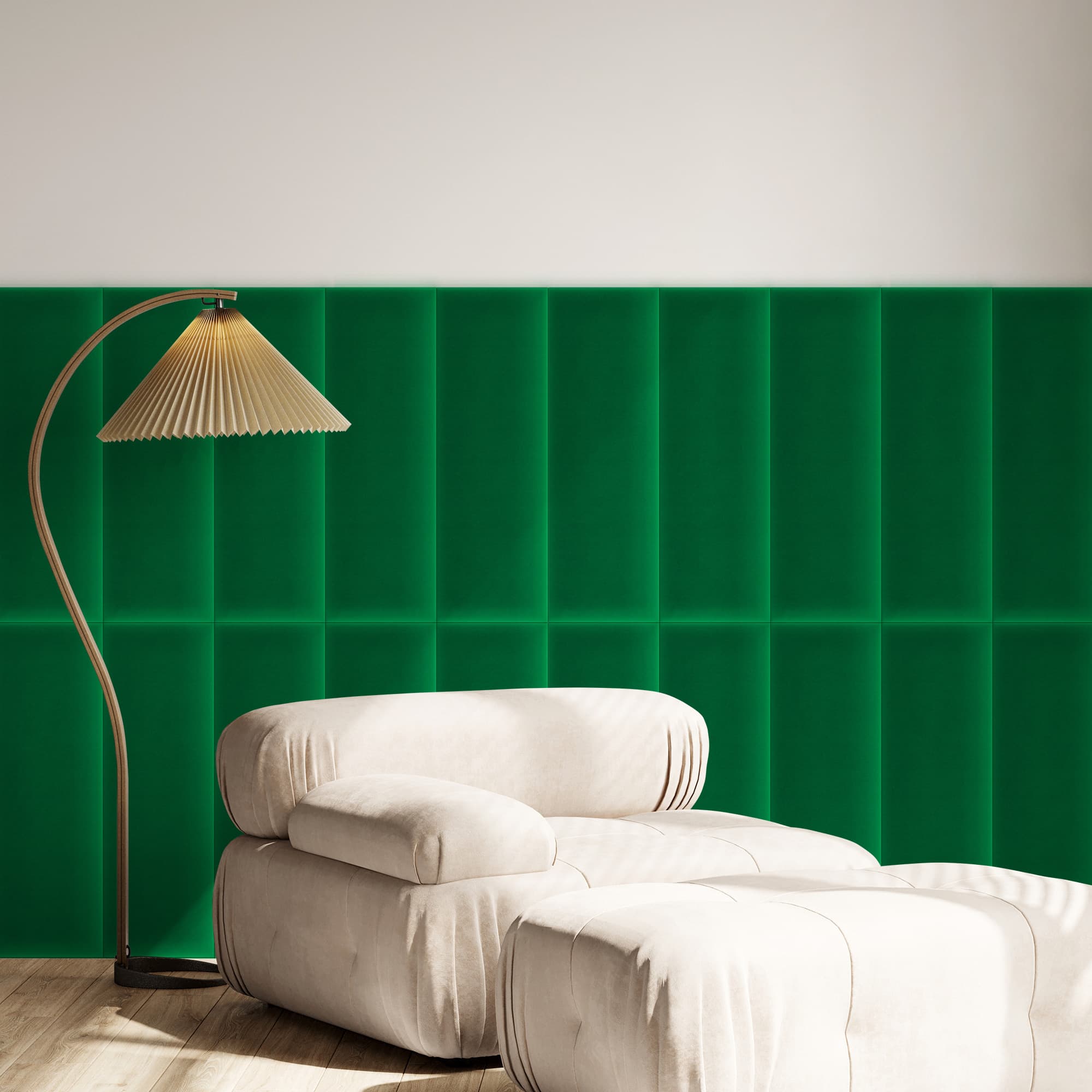 Panel tapicerowany Panel Tapicerowany Magic Velvet Zielony 100x20 cm