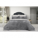 Narzuta na łóżko,szara,250x260 aksamit 100% polyester, model METIS GRAY